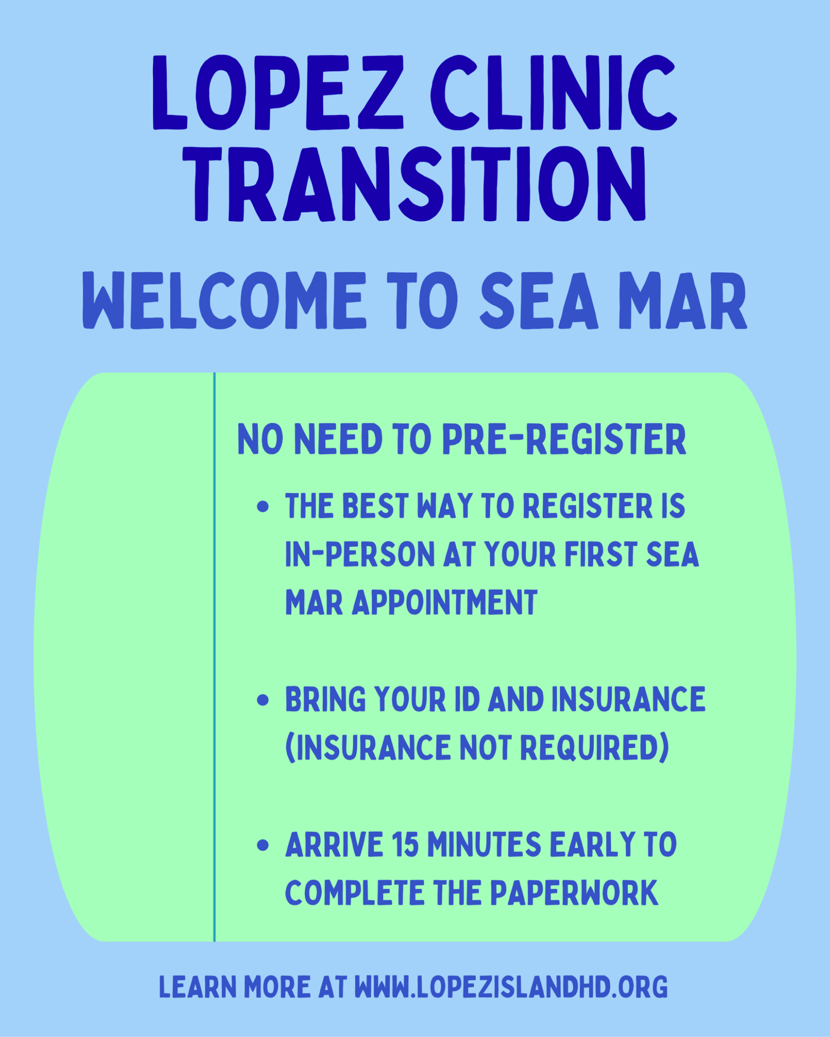 Welcome to Sea Mar Lopez Clinic! – Lopez Island Hospital District